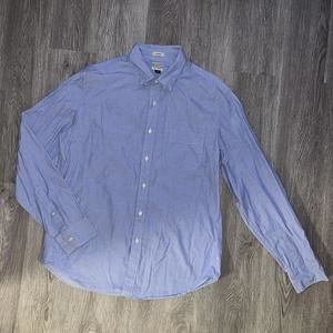 J Crew Shirt Mens Large Button Down Blue Lightweight Classic Fit Secret Wash
